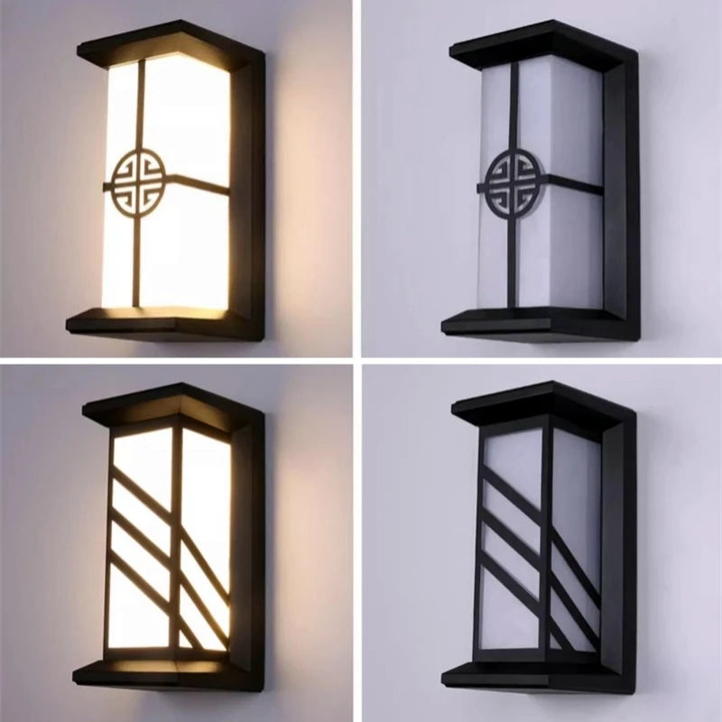 LED applique extérieure en plastique/aluminium porte d'entrée étanche IP65 applique jardin Patio terrasse maison luminaire mural - vue 5 sur 15