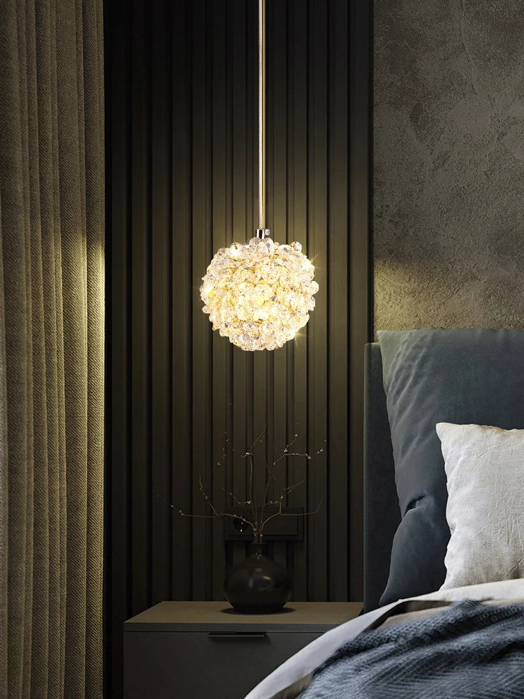 suspension en cristal moderne avec cordon réglable - vue 6 sur 12