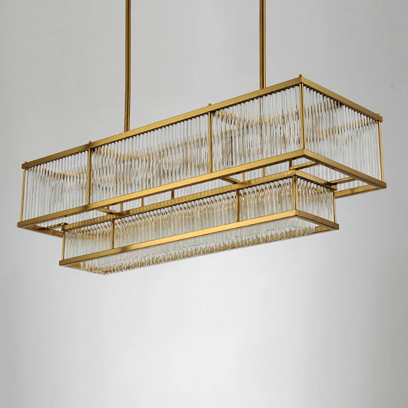 lustres en cristal doré modernes pour éclairage intérieur - vue 5 sur 14