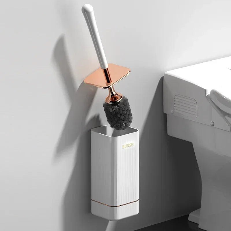 brosse de nettoyage en silicone pour toilettes sans coin mort - vue 6 sur 8
