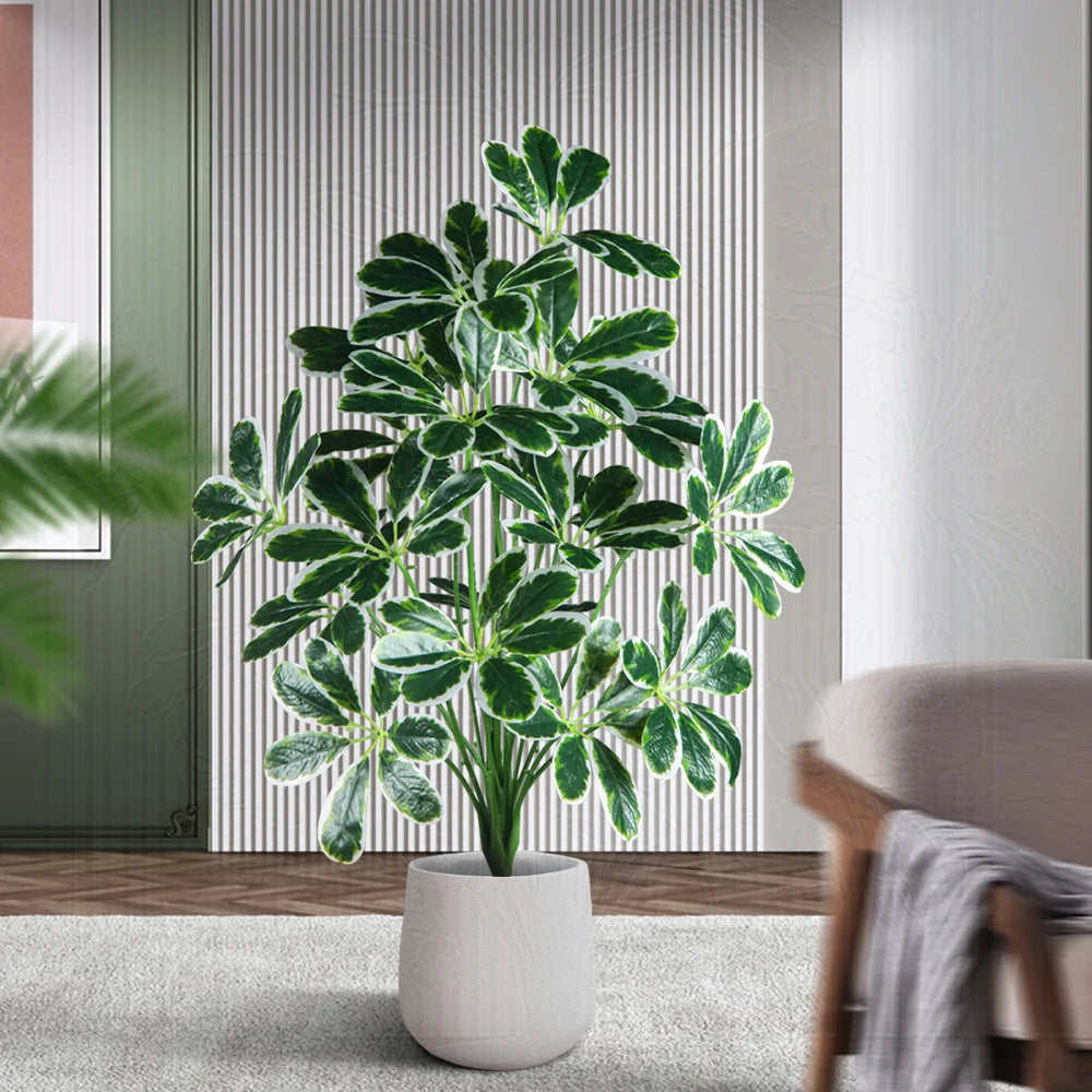 plantes artificielles de palmier et monstera pour décoration intérieure et extérieure - vue 4 sur 12