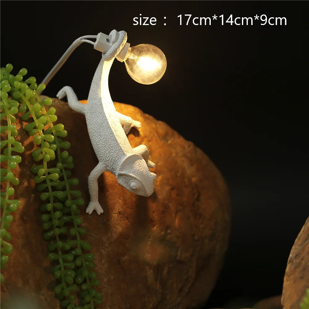 veilleuse lézard nordique lampe décorative moderne en résine - vue 9 sur 11