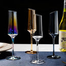 Verres champagne biseautés style nordique effet changeant