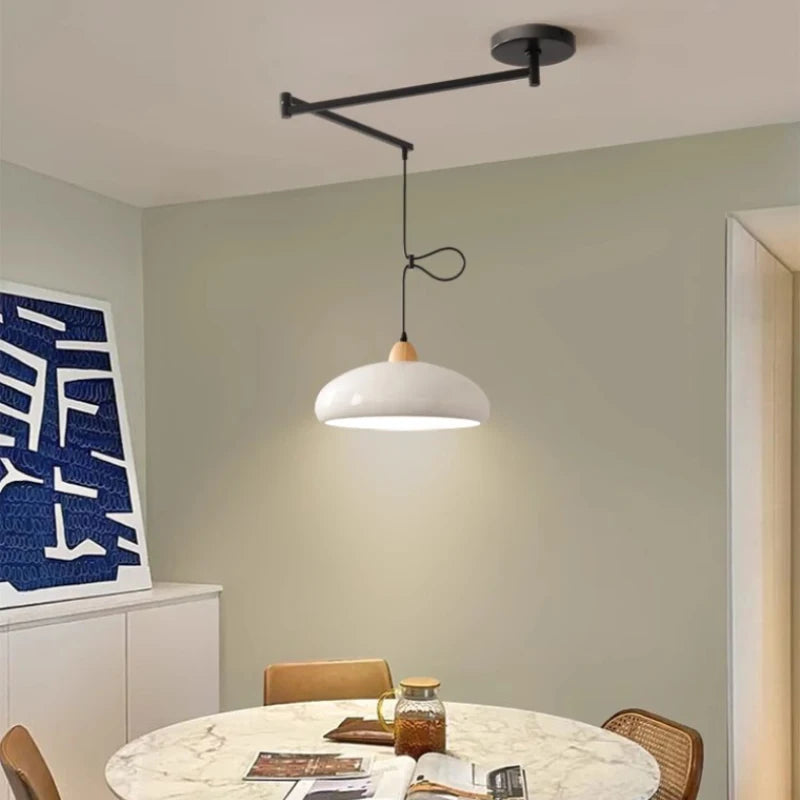 Lustres à bascule de Table à manger modernes LED peuvent être déplacés lampes à long poteau nordique Simple télescopique pliant lustre à bras Long - vue 2 sur 22