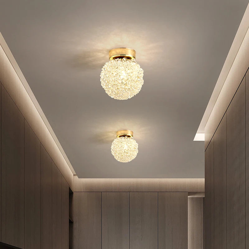 lampe suspendue moderne en cristal avec cordon réglable - vue 4 sur 12