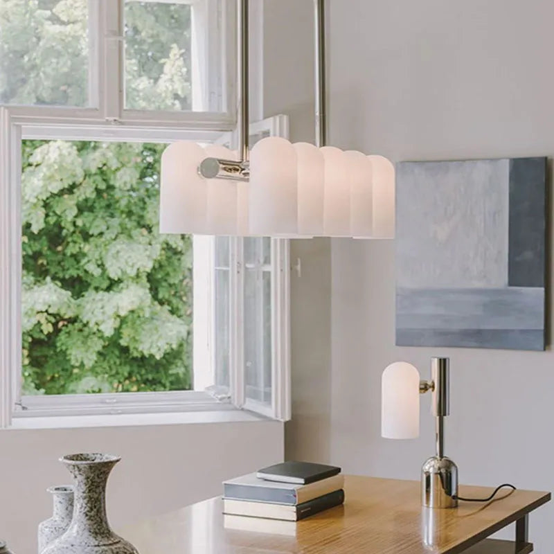lustre led en verre style art déco éclairage moderne suspendu - vue 3 sur 13