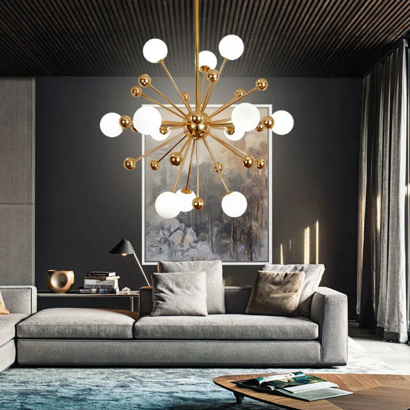 suspension pissenlit en verre pour décoration intérieure moderne - vue 5 sur 8