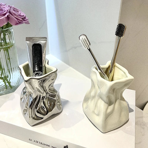 organisateur de salle de bain pour brosse à dents et maquillage