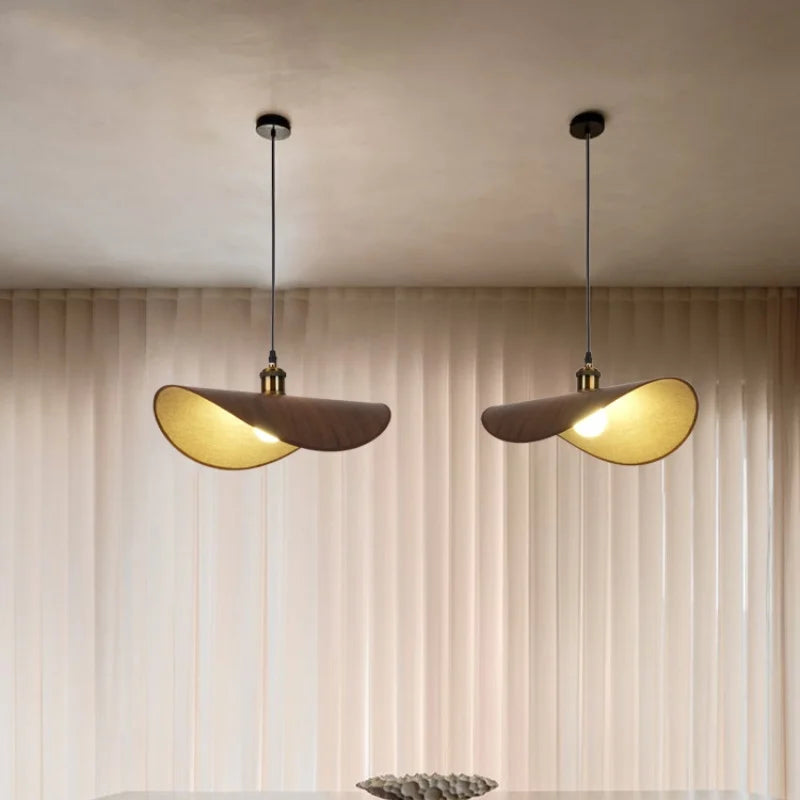 Wabi Sabi minimalisme E27 suspension Led lumière rétro chapeau Led suspension lampe salle à manger nordique suspension lampe Led Droplight Luminarias - vue 4 sur 23
