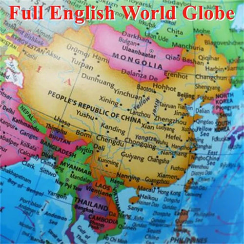 globe rotatif lumineux en anglais pour bureau et enseignement - vue 6 sur 7