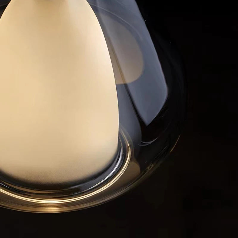 Suspension en verre lustre Led moderne lampe pendante de luxe cuisine salon chambre à côté de la lampe lustre en cristal - vue 6 sur 7