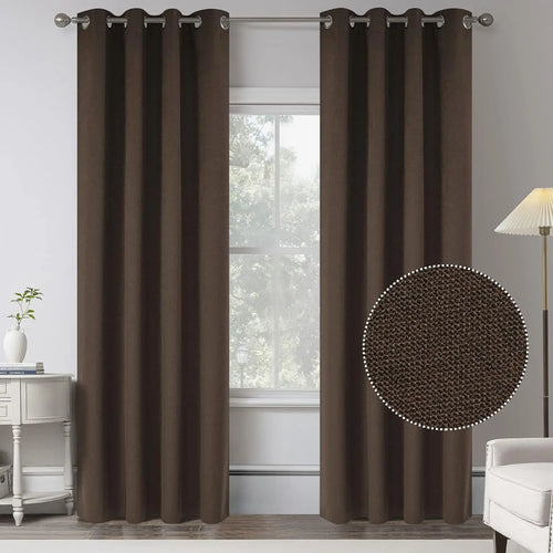 Rideau occultant imitation lin sur mesure chambre salon