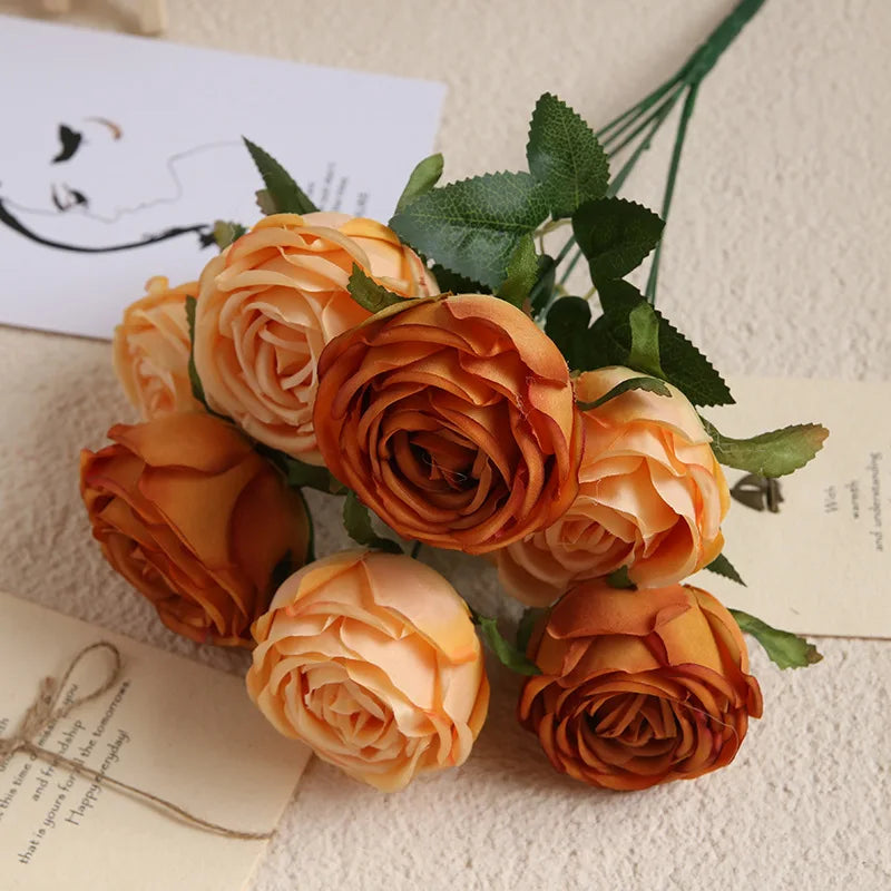 bouquet de roses artificielles en soie pour décoration intérieure mariage - vue 7 sur 9