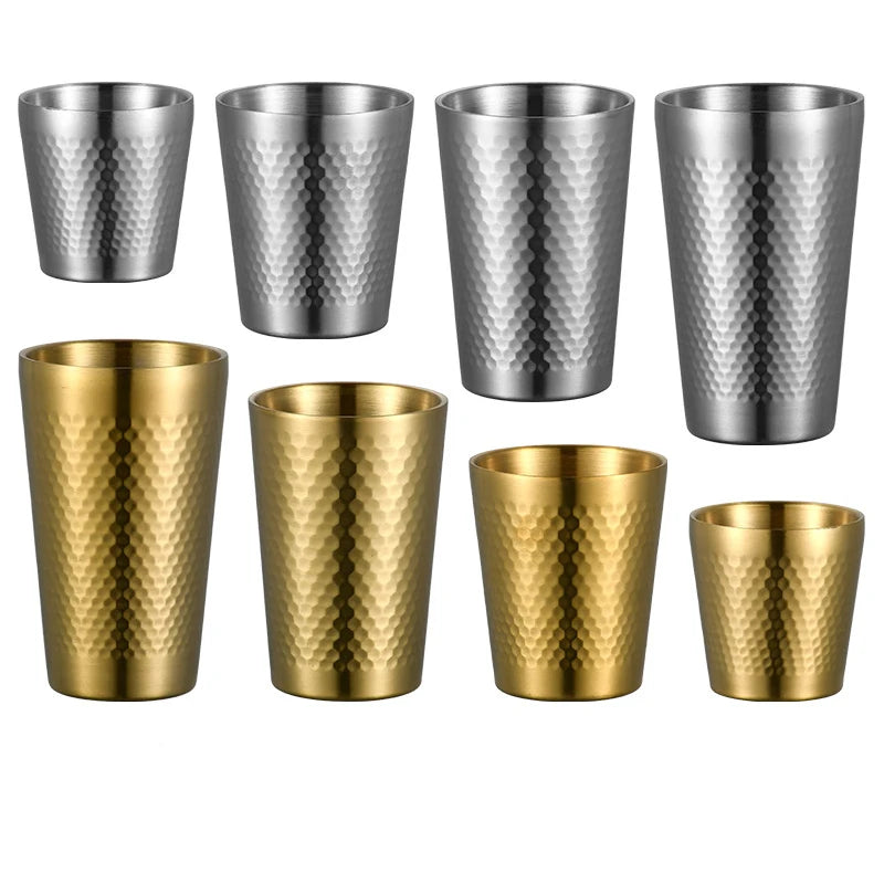 Mug isotherme acier inoxydable motif nid double paroi