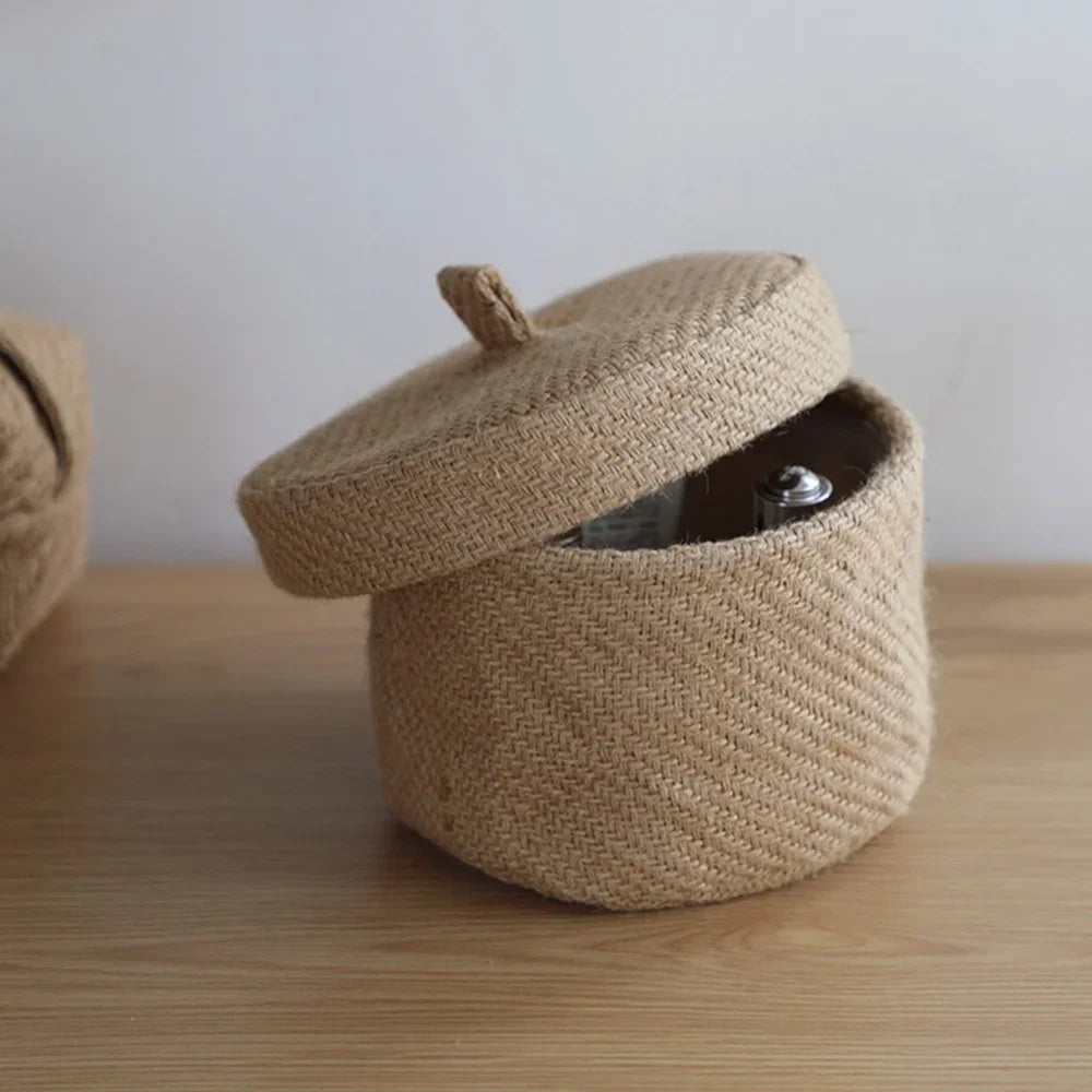 boîte de rangement en jute pour collations et objets divers - vue 7 sur 10