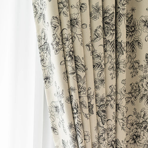 Rideau occultant imprimé style europeen pour chambre salon