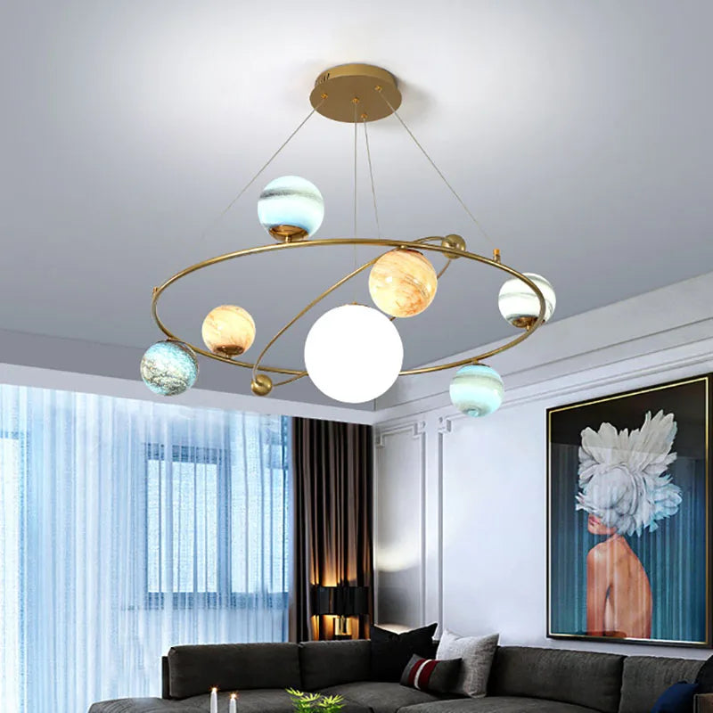 suspension créative en forme de planète pour décoration unique - vue 4 sur 9