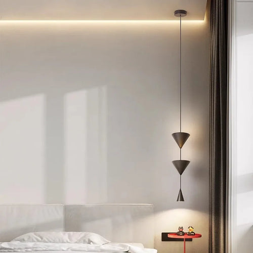 Lustre LED créatif en métal blanc et noir
