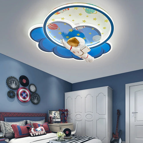 lustre astronaute forme nuage led variateur télécommande protection yeux - vue 3 sur 11