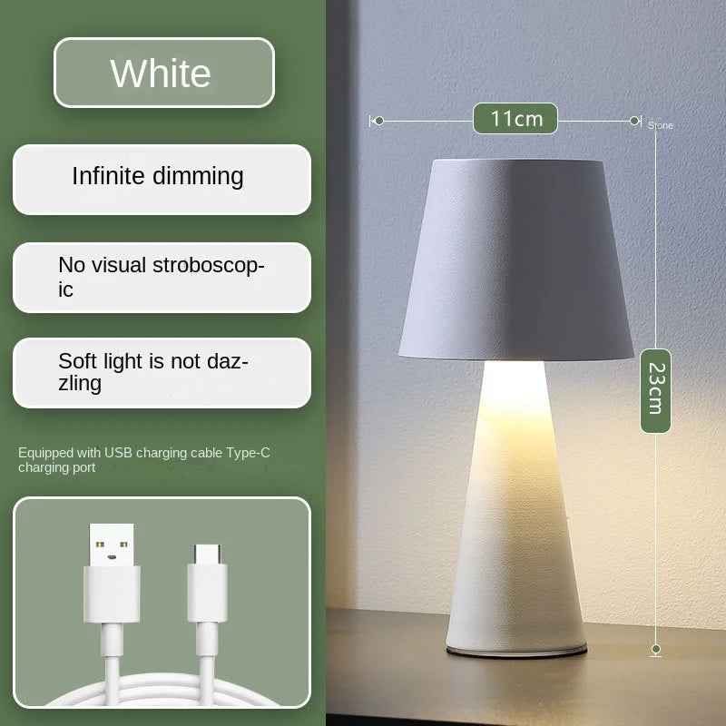 lampe de table rétro rechargeable minimaliste moderne et étanche - vue 7 sur 7