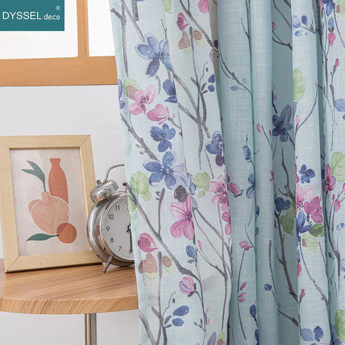 Rideau léger motif floral style européen salon chambre