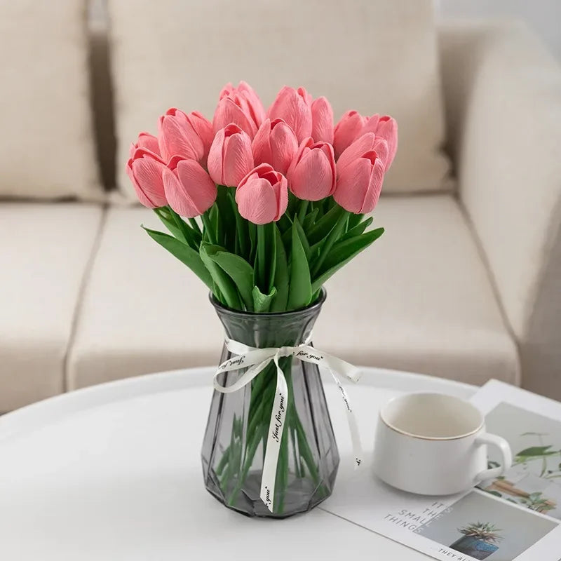 bouquet de tulipes artificielles luxe pour décoration intérieure et mariage - vue 14 sur 17