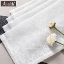 Voilage tulle brodé motifs géométriques rayés salon chambre