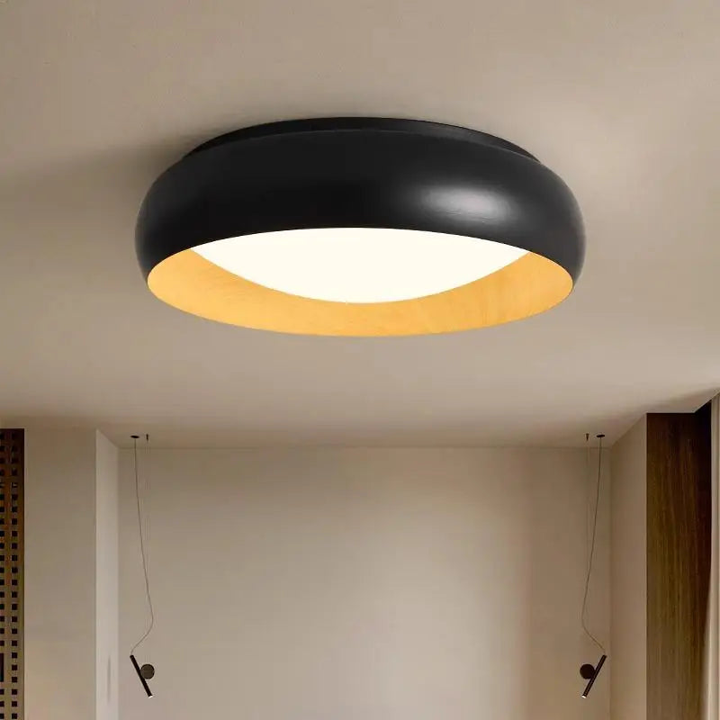 lampe minimaliste japonaise rétro circulaire anti éblouissement éclairage doux - vue 3 sur 12