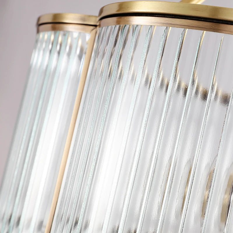 Lustre en verre de cuivre E27 LED montée au plafond pour salon allée chambre - vue 6 sur 8