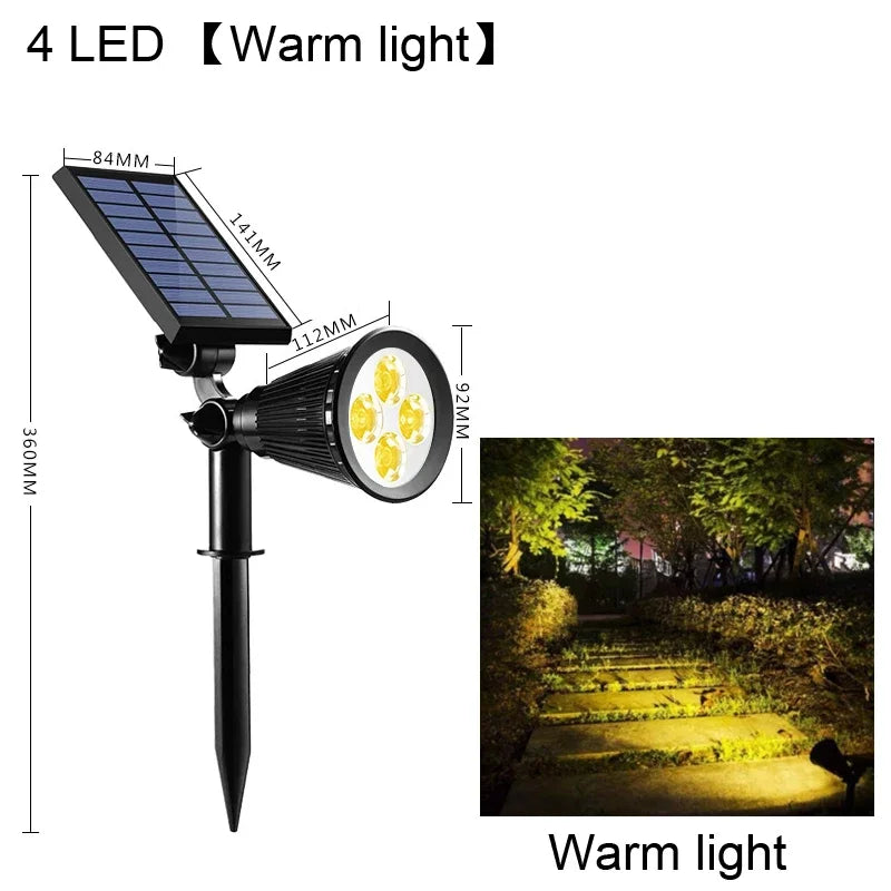 Projecteurs solaires extérieurs lampe à gazon branchée au sol LED 4/7 ampoules IP65 étanche lampe décorative en pierre de jardin lumière en expansion d'arbre - vue 12 sur 12