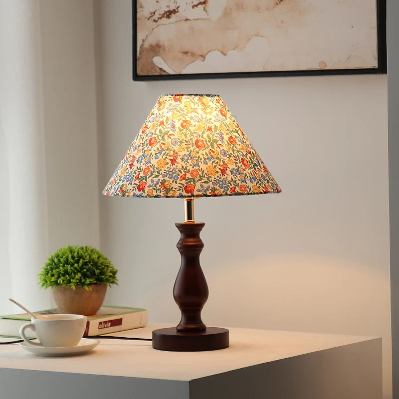 lampe à poser médiévale en bois massif style rétro créatif et chaleureux - vue 3 sur 6