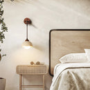 Applique murale retro interrupteur bois creme grotte jaune