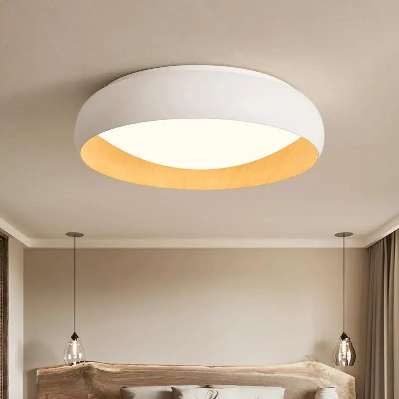 lampe minimaliste japonaise rétro circulaire éclairage doux design élégant - vue 5 sur 12