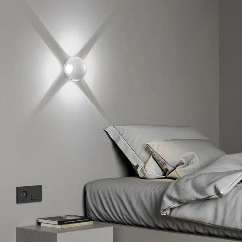 Hémisphère quatre côtés applique murale haut vers le bas Led 4W chevet couloir décor à la maison fond applique balcon jardin extérieur applique murale - vue 4 sur 10