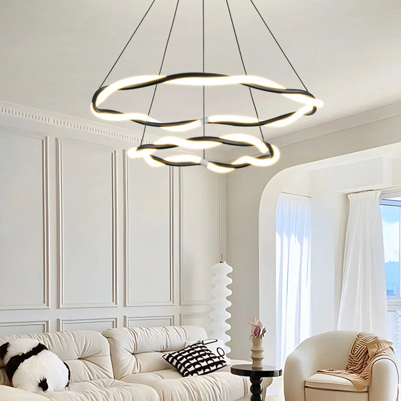 plafonnier led multicouches design luxe pour décoration intérieure - vue 7 sur 9