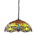 American 16 Inch Dragonfly Chandelier Tiffany Style Coffee Restaurant, Bar, Indoor Bar Lighting, Glass Antique Art Creativity