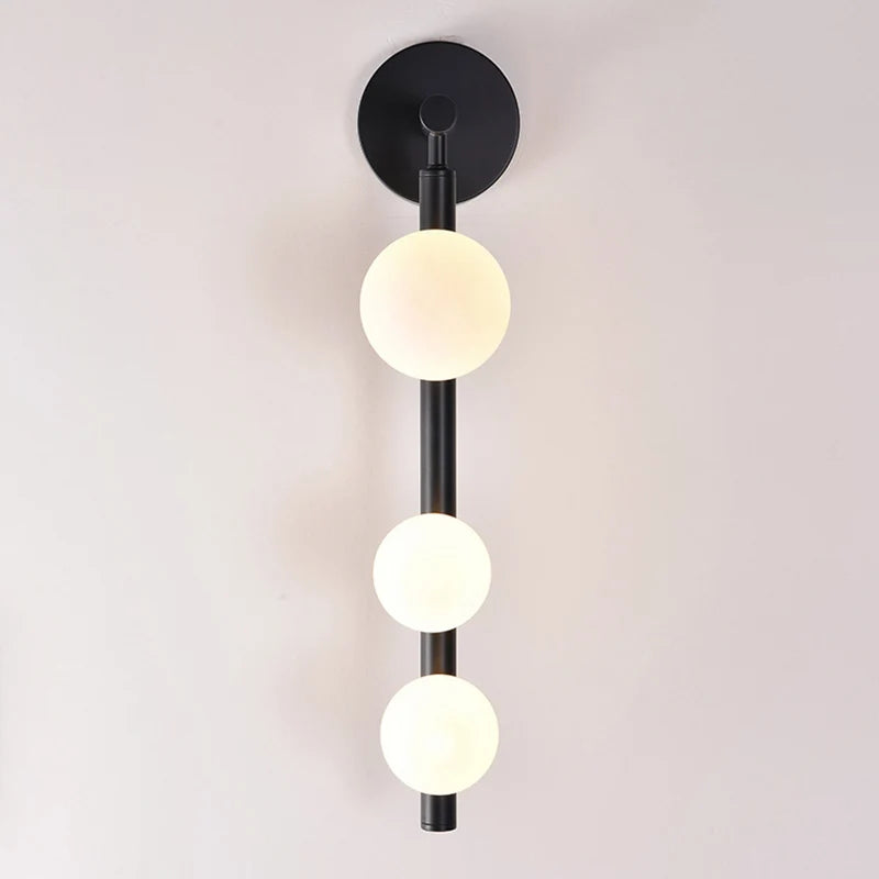 Appliques murales boule de verre blanc pour salon café chambre or noir perle applique murale salle de bain LED miroir lumière - vue 5 sur 8