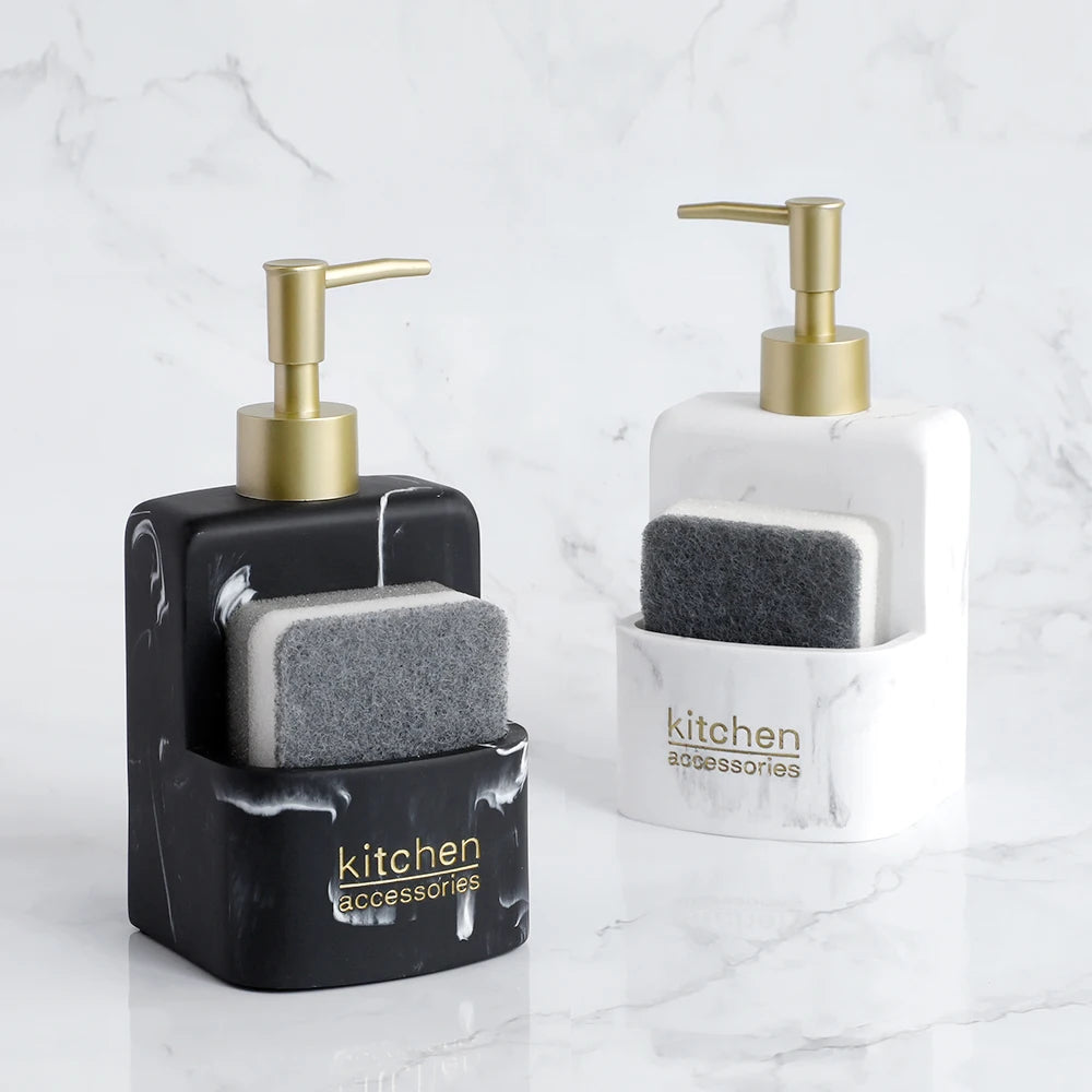distributeur de savon liquide avec rangement pour accessoires de cuisine