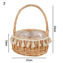 panier tressé en rotin demi-lune avec poignée robuste