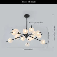 lustre à bulles en verre style minimaliste moderne