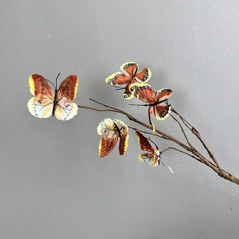 branche de papillon artificielle avec fausses fleurs décoratives pour jardin - vue 9 sur 13