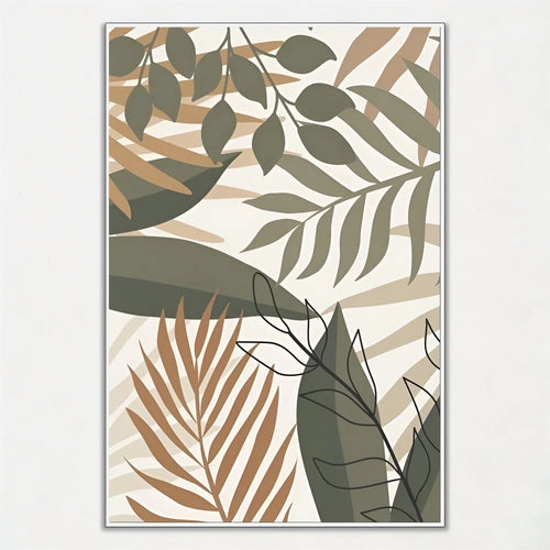 affiche en papier imprimé feuilles de palmier décoration artistique pour intérieur