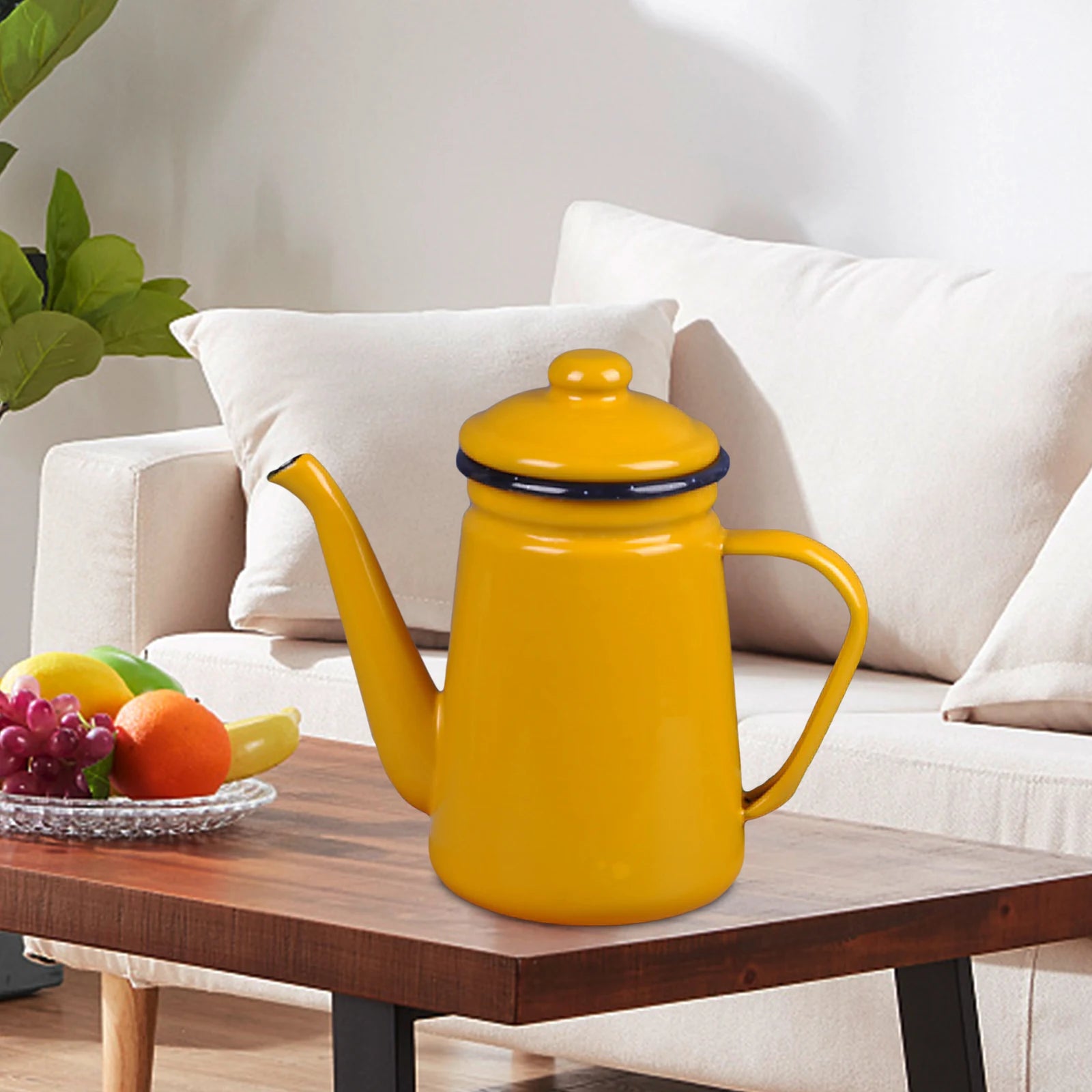 Cafetiere emaillee vintage avec poignee resistante 11l - vue 6 sur 7