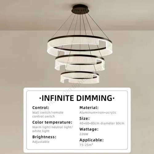 Circular Acrylic Living Room Pendant Light, Pendant Lamp Chandelier, Hanging Light Fittings, Hanging Light Pendant Lamp - vue 11 sur 10
