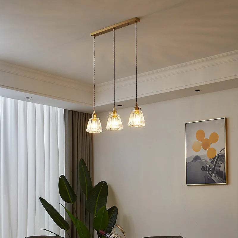 lustre en verre rétro style japonais petite suspension - vue 4 sur 7