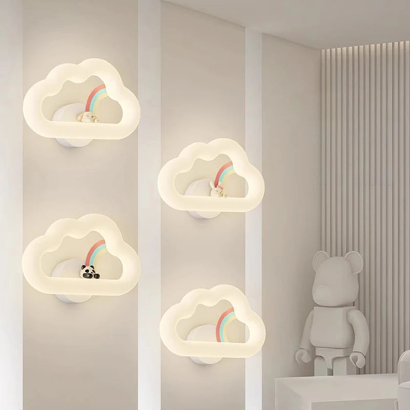 applique murale nuage arc-en-ciel à led pour chambre d'enfant - vue 3 sur 6