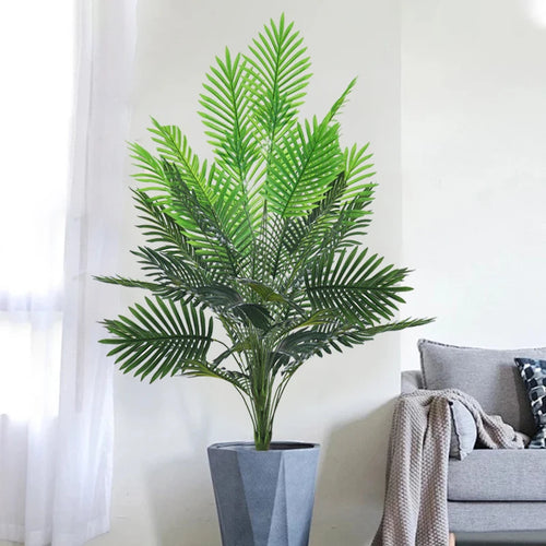 palmier artificiel en plastique avec feuilles de monstera pour jardin - vue 4 sur 9