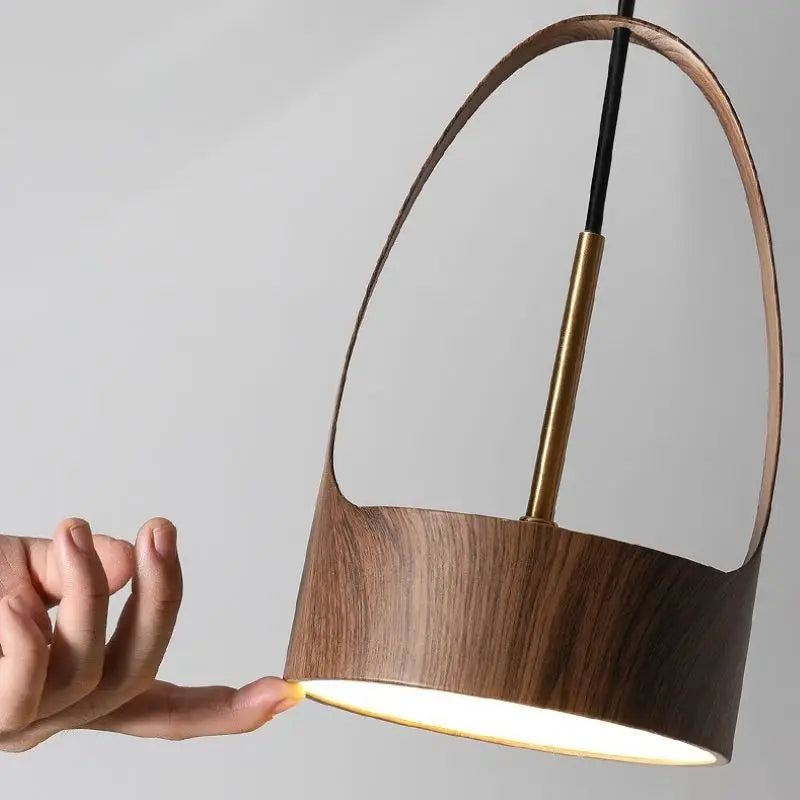 Nordique fer Art bois Grain petit suspension éclairage moderne Simple lampe de chevet à LED pour salle à manger chambre maison suspendu lustre - vue 6 sur 7