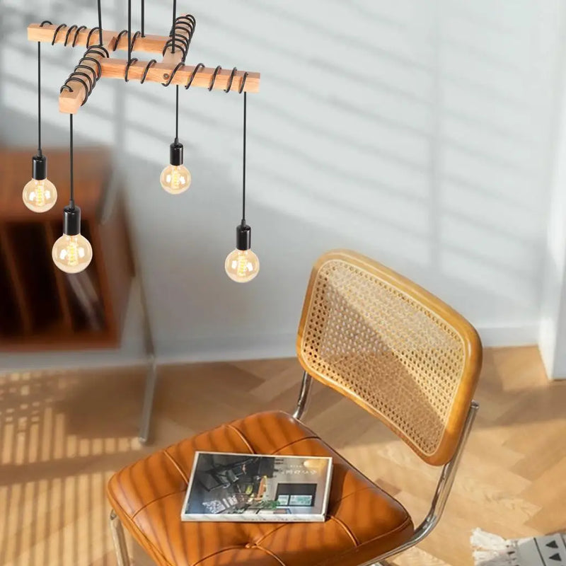 plafonnier industriel vintage 4 têtes pour lumière suspendue