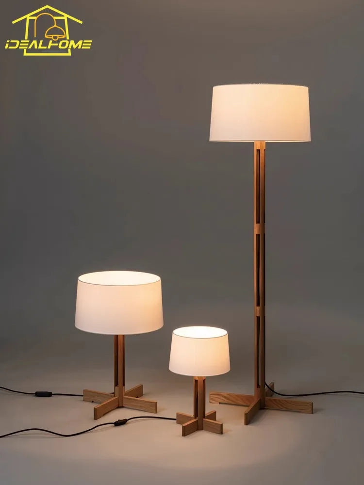 lampadaire en bois massif wabi-sabi design japonais lampe zen décorative - vue 2 sur 13